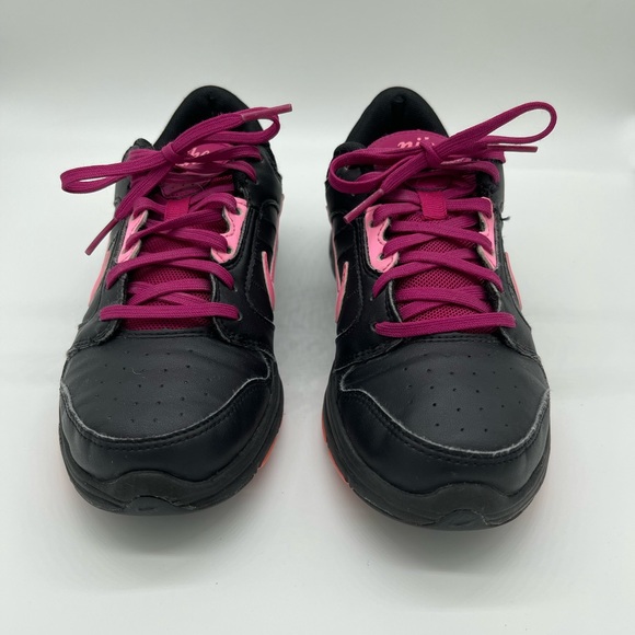 Nike black & pink low top leather trainers sneakers size 5.5 - Picture 2 of 7